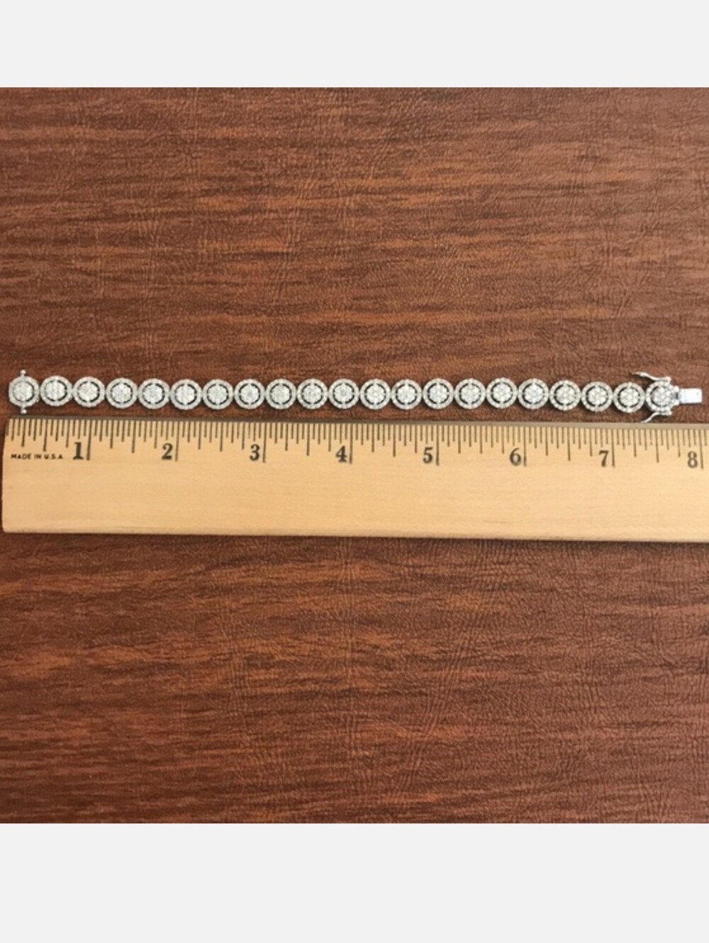 Natural Diamond Cluster Halo Tennis Bracelet - 10k White Gold